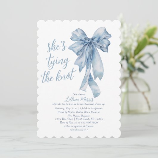 Religiös bindet sie das Brautparty des Knotens Einladung (Stehend Vorderseite)