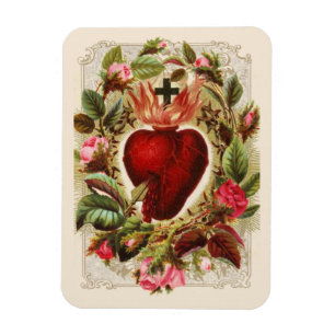 Religiös Heiliges Herz Jesu Rosen Katholisch Magnet