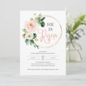 Religiös ist er Risen Oster Brunch Egg Hunt Einladung (Stehend Vorderseite)