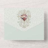 Religiös-katholische Masse bietet Jungfrau Mary al All In One Einladung (Rückseite)