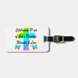 RELIGIÖS PERSONALISIERTE 80. GEBURTSTAG-DESIGN GEPÄCKANHÄNGER