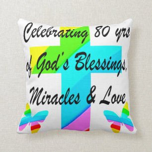 RELIGIÖS PERSONALISIERTE 80. GEBURTSTAG-DESIGN KISSEN