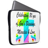RELIGIÖS PERSONALISIERTE 80. GEBURTSTAG-DESIGN LAPTOPSCHUTZHÜLLE (Vorne Rechts)