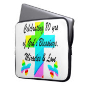 RELIGIÖS PERSONALISIERTE 80. GEBURTSTAG-DESIGN LAPTOPSCHUTZHÜLLE (Vorderseite Links)