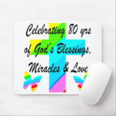 RELIGIÖS PERSONALISIERTE 80. GEBURTSTAG-DESIGN MOUSEPAD (Mit Mouse)