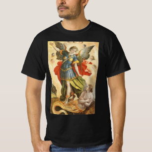 Religiös Vintage, Sankt Michael besiegt Luzifer T-Shirt