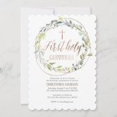 Religiös, Wasserfarbe, Kreuz, Erste heilige Gemein Einladung (Vorderseite)