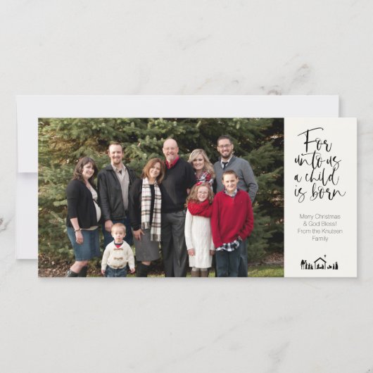 Religiöse 4 Foto Weihnachtskarte KJV Verse Ankündigung (Vorderseite)