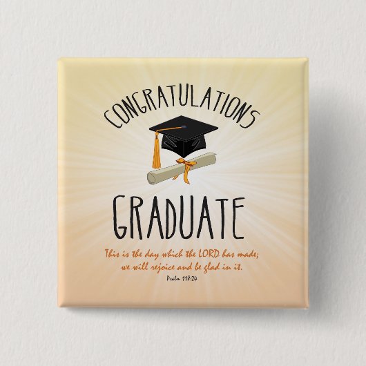 Religiöse Abschluss Gold Sternexplosion mit Black Button (Vorderseite)