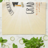 Religiöse Abschluss Gold Sternexplosion mit Black  Geschirrtuch (Gefaltet)