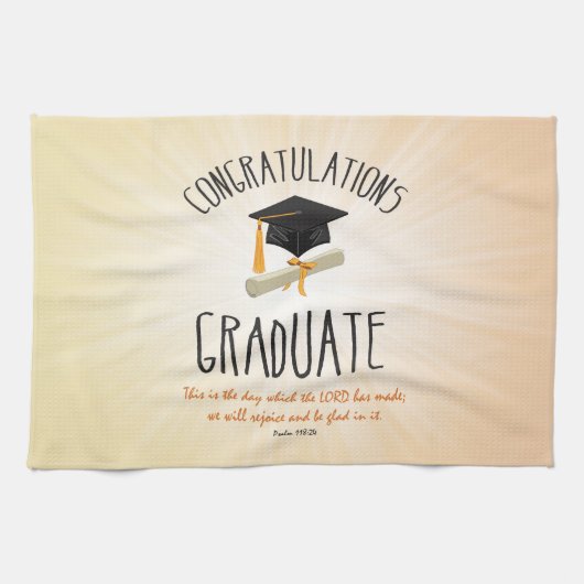 Religiöse Abschluss Gold Sternexplosion mit Black  Geschirrtuch (Horizontal)