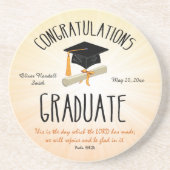 Religiöse Abschluss Gold Sternexplosion mit Black  Getränkeuntersetzer (Vorne)