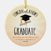 Religiöse Abschluss Gold Sternexplosion mit Black  Keramik Ornament (Vorne)