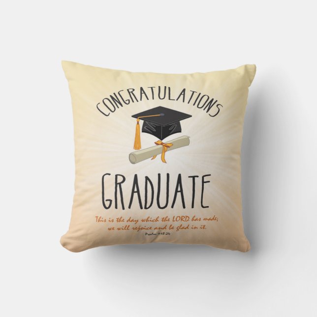 Religiöse Abschluss Gold Sternexplosion mit Black  Kissen (Vorderseite)