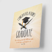 Religiöse Abschluss Gold Sternexplosion mit Black  Quadratische Wanduhr (Winkel)