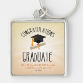 Religiöse Abschluss Gold Sternexplosion mit Black  Schlüsselanhänger (Vorne)