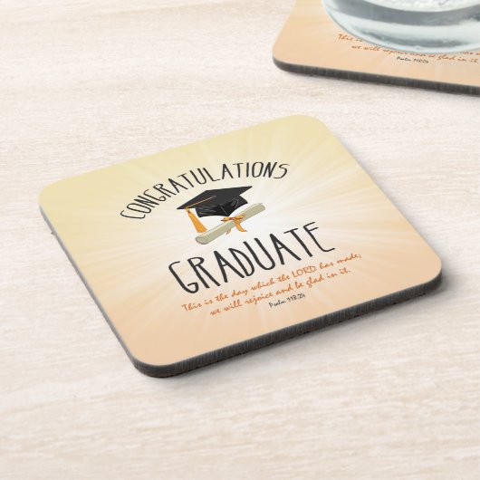 Religiöse Abschluss Gold Sternexplosion mit Black  Untersetzer (Linke Seite)