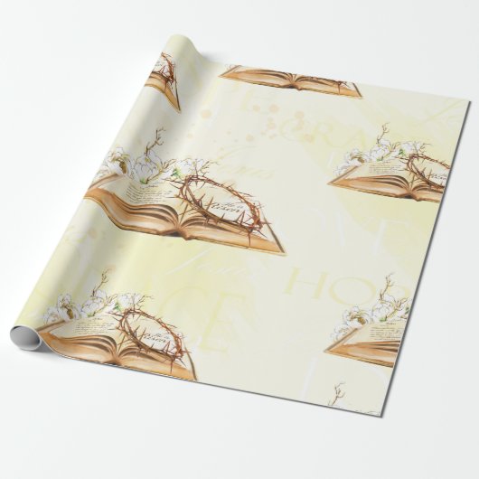 Religiöse Aquarellbibel Geschenkpapier (Ungerollt)