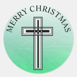Religiöse Aufkleber für Grün und Schwarzes Kreuz
