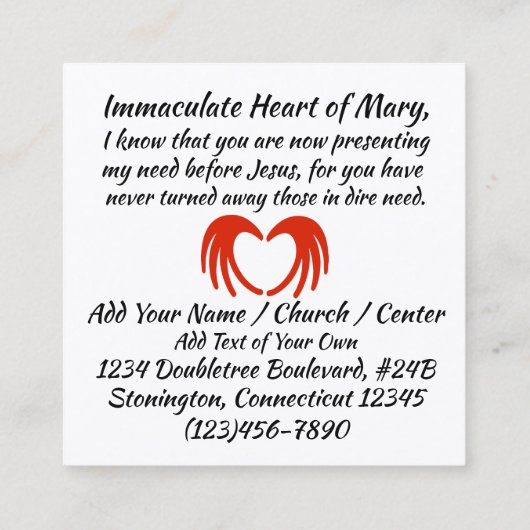 Religiöse Ausgabe oder Visitenkarte (Rückseite)