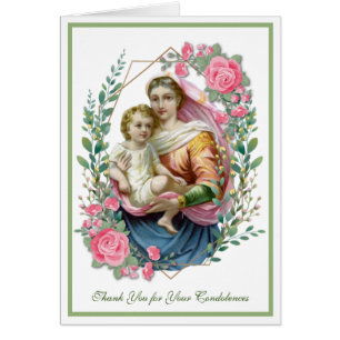 Religiöse Beerdigung Beileid Jungfrau Mary Danke