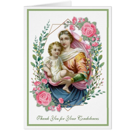 Religiöse Beerdigung Beileid Jungfrau Mary Danke (Vorne)