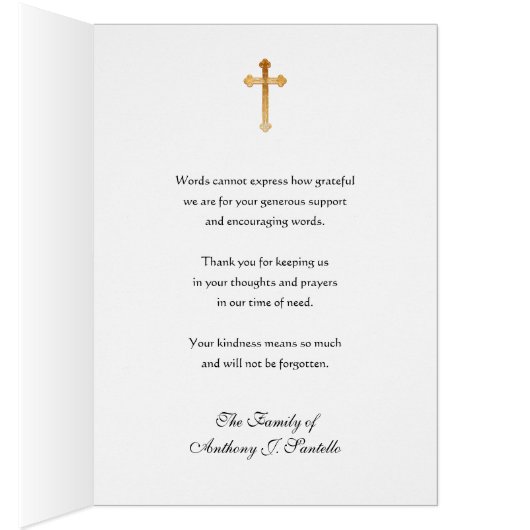 Religiöse Beerdigung Beileid Jungfrau Mary Danke (Innen (Rechts))