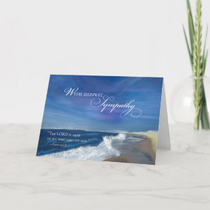 Religiöse Beileid Waves auf Ocean Blue Sky Karte