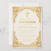 Religiöse Bestätigung Elfenbeinküste Imitate Gold  Einladung (Vorderseite)