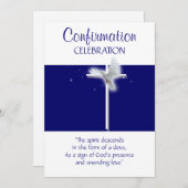 Religiöse Bestätigung taub Jungen blau Einladung (Vorne/Hinten)