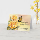 Religiöse Birthday Yellow Roses Monarch Butterfly Karte (Gelbe Blume)