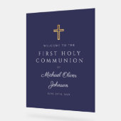 Religiöse Blaue Junge der Marine Begrüßung Acrylschild (Winkel)