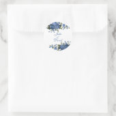 Religiöse blaue Rose Blumenelegant Runder Aufkleber (Tasche)