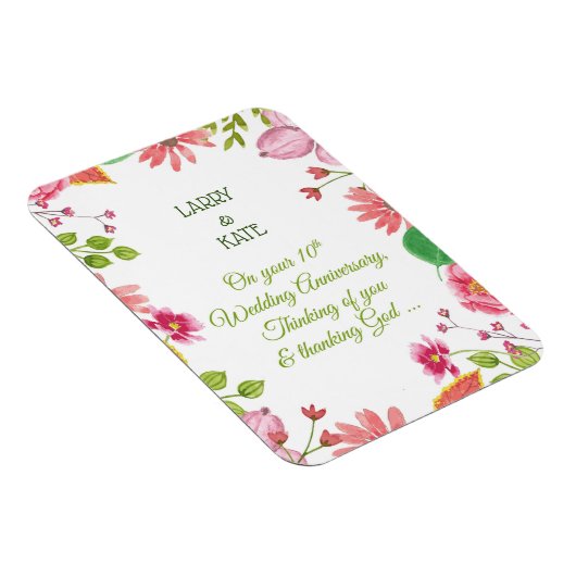 Religiöse Blume zum 10. Hochzeitstag Magnet (Rechte Seite)