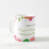 Religiöse Blume zum 15. Hochzeitstag Kaffeetasse (Vorderseite Links)