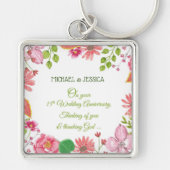 Religiöse Blume zum 15. Hochzeitstag Schlüsselanhänger (Vorne)