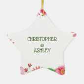 Religiöse Blume zum 20. Hochzeitstag Keramik Ornament (Hinten)