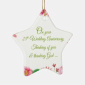 Religiöse Blume zum 25. Hochzeitstag Keramik Ornament (Rechts)