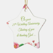 Religiöse Blume zum 25. Hochzeitstag Keramik Ornament (Links)