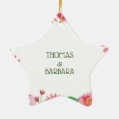 Religiöse Blume zum 25. Hochzeitstag Keramik Ornament (Hinten)