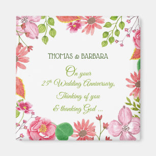 Religiöse Blume zum 25. Hochzeitstag Magnet