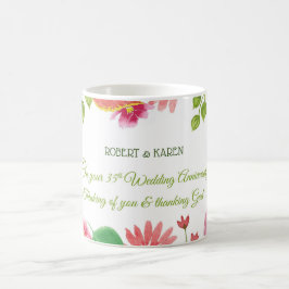 Religiöse Blume zum 35. Hochzeitstag Kaffeetasse