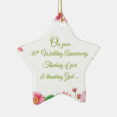 Religiöse Blume zum 40. Hochzeitstag Keramik Ornament (Rechts)