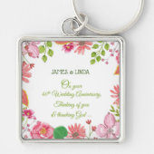 Religiöse Blume zum 40. Hochzeitstag Schlüsselanhänger (Vorne)