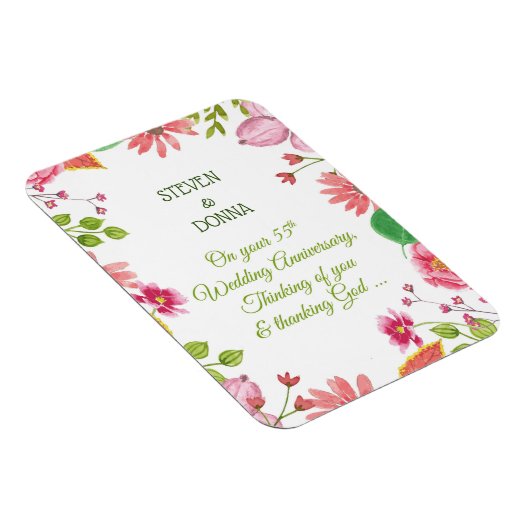 Religiöse Blume zum 55. Hochzeitstag Magnet (Rechte Seite)