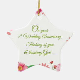 Religiöse Blume zum 5. Hochzeitstag Keramik Ornament