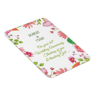 Religiöse Blume zum 60. Hochzeitstag Magnet