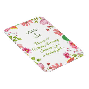 Religiöse Blume zum 65. Hochzeitstag Magnet