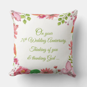 Religiöse Blume zum 70. Hochzeitstag Kissen