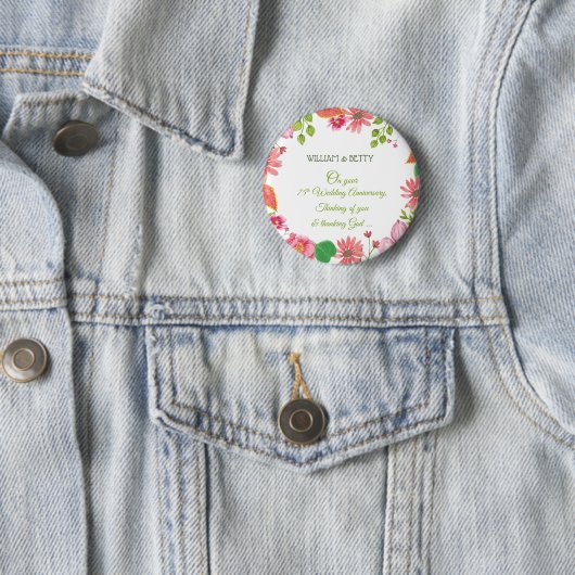 Religiöse Blume zum 75. Hochzeitstag Button (Beispiel)